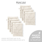 Waschlappen "Waves" - Anthrazit / 4x 16x21cm Pure Label