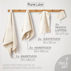 Handtuch Sets "Waves" - Anthrazit / 4x30x50 + 4x50x100 + 2x70x140 cm Pure Label