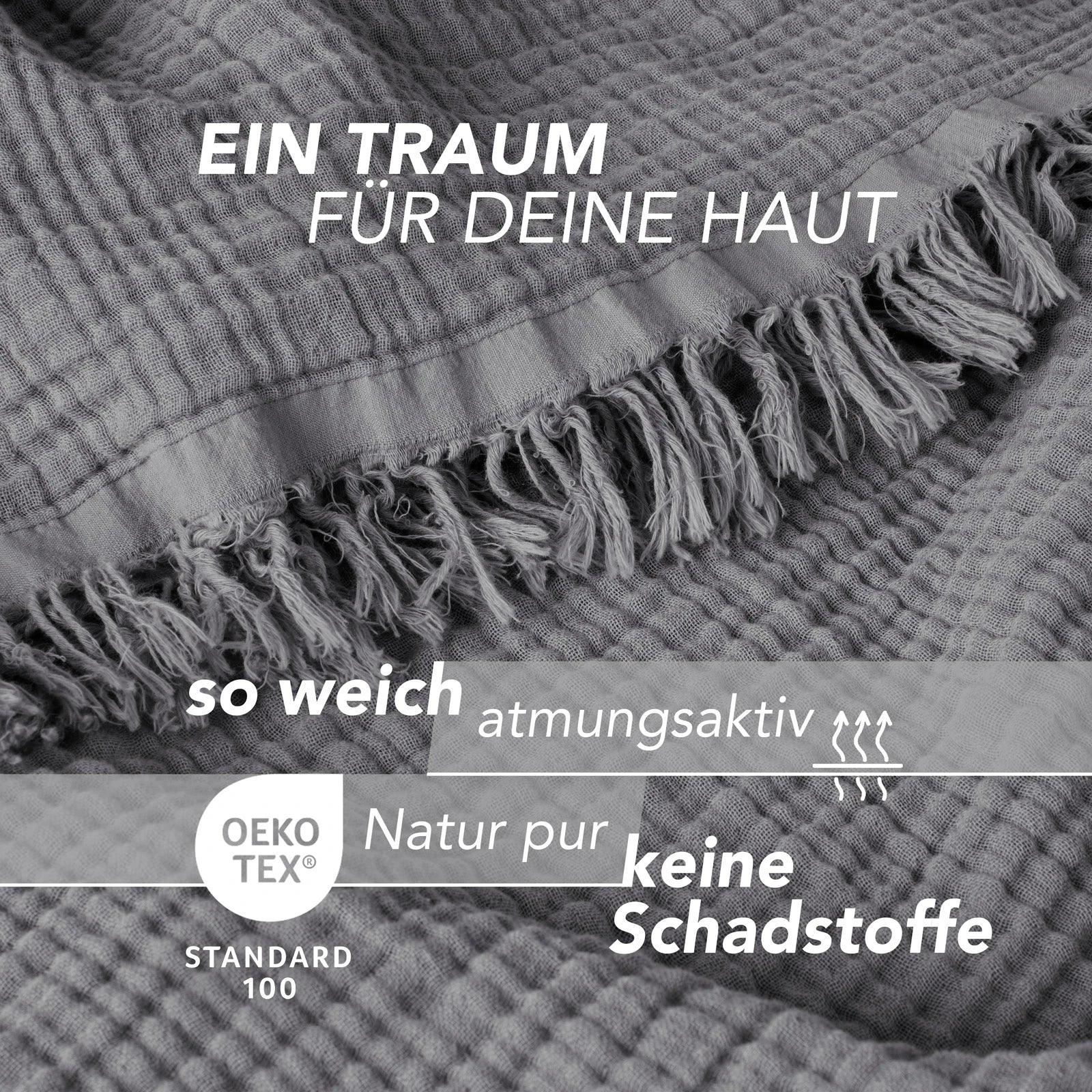 Musselin Tagesdecke - Weiß / 130x170cm Pure Label