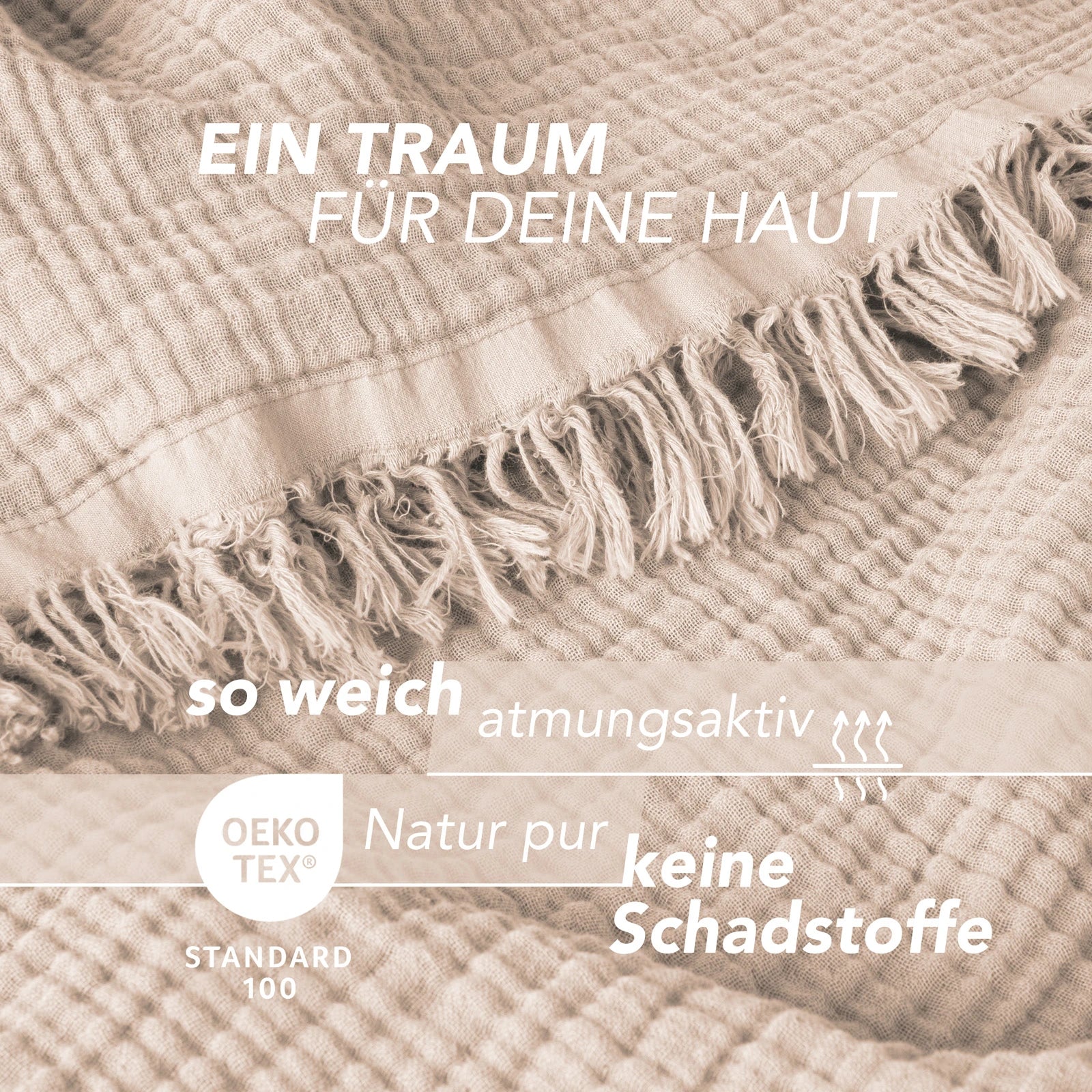 Musselin Tagesdecke - Weiß / 130x170cm Pure Label
