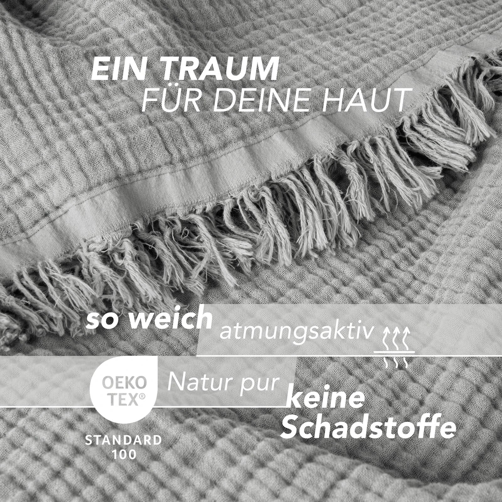 Musselin Tagesdecke - Weiß / 130x170cm Pure Label