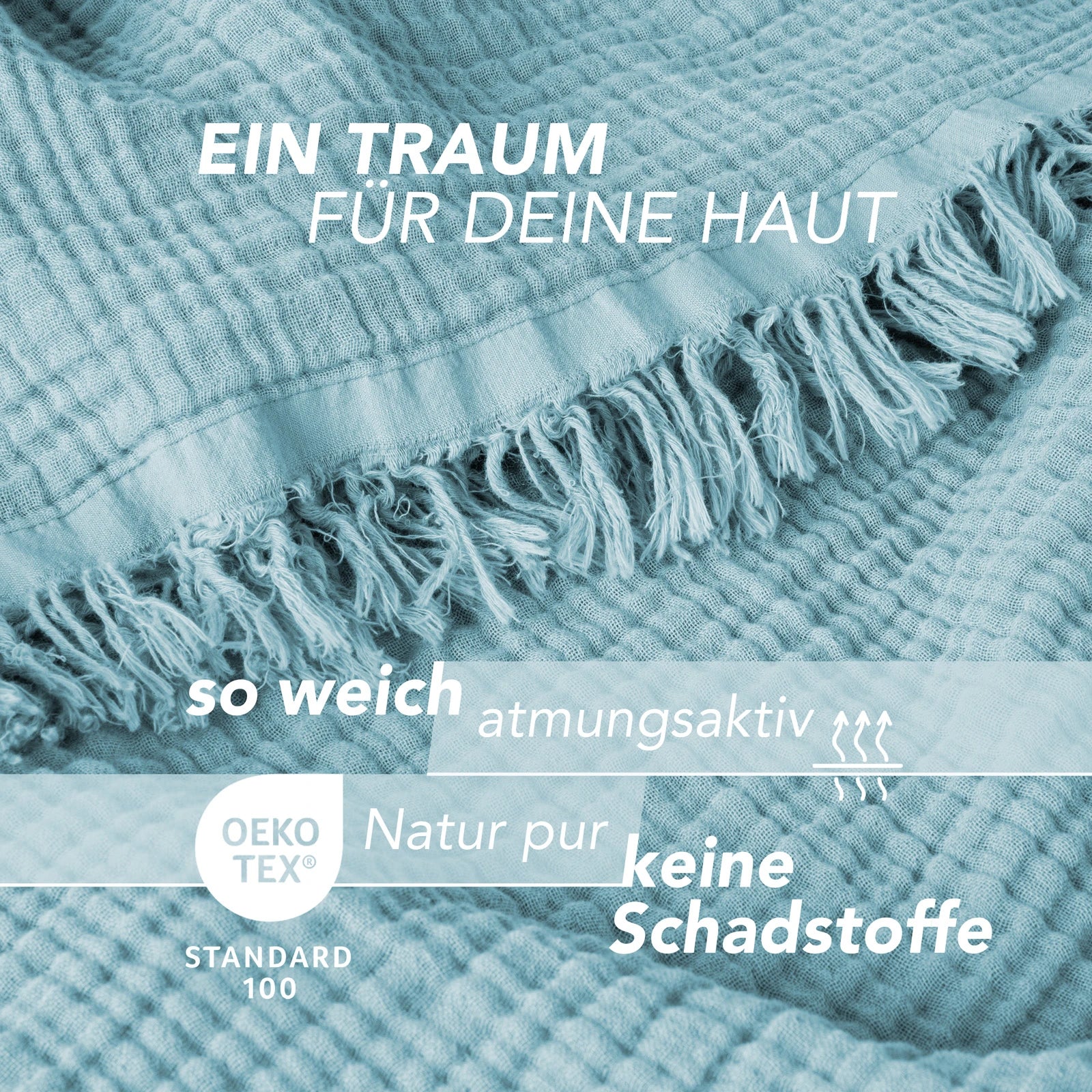 Musselin Tagesdecke - Weiß / 130x170cm Pure Label