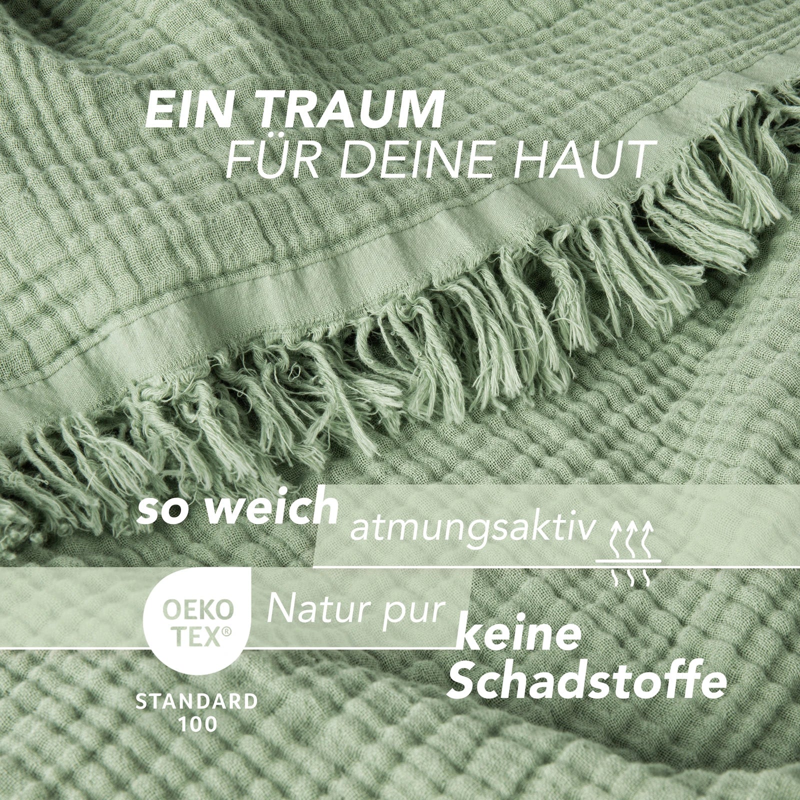 Musselin Tagesdecke - Weiß / 130x170cm Pure Label