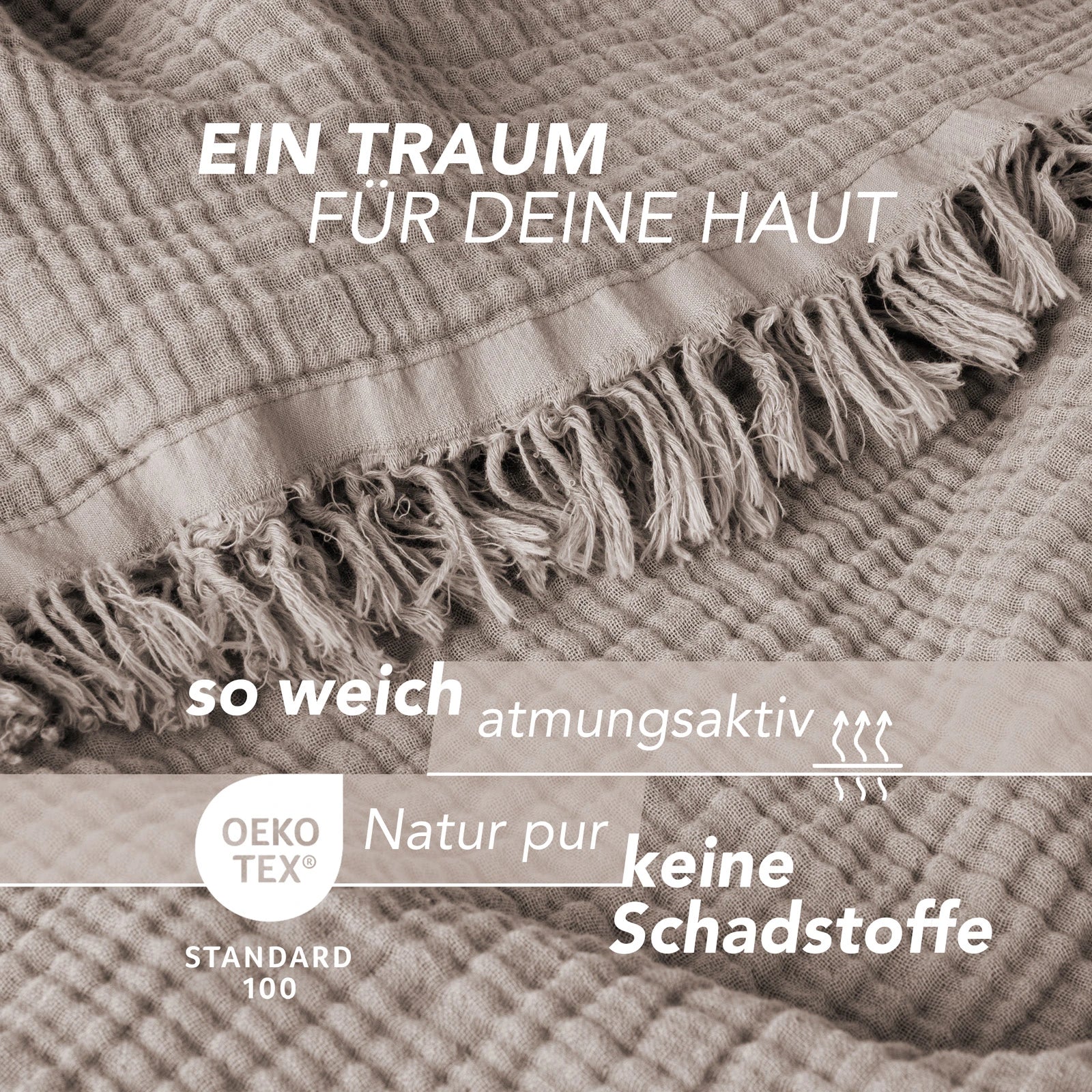 Musselin Tagesdecke - Weiß / 130x170cm Pure Label