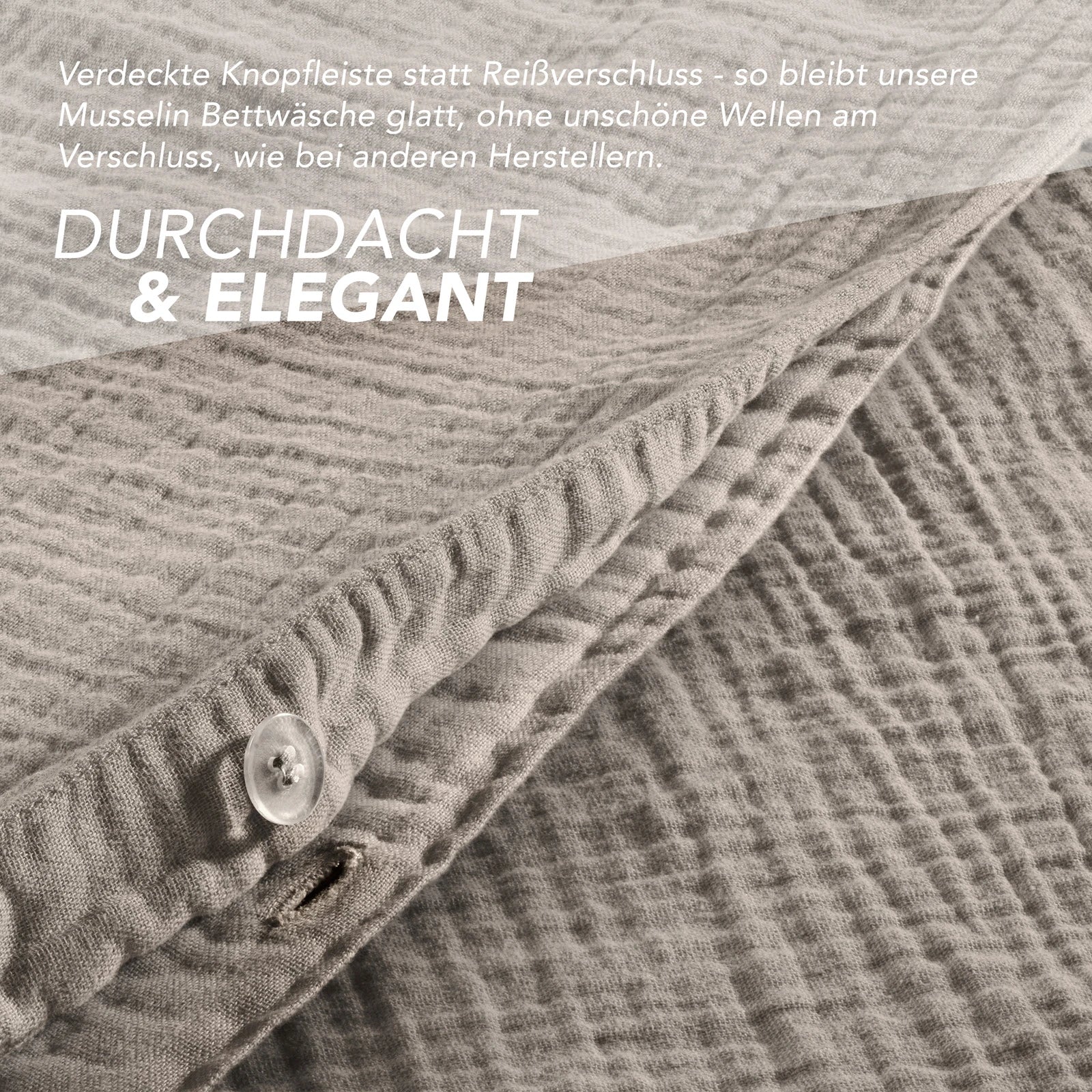 Musselin Bettwäsche Sets - Anthrazit / 2x135x200 + 2x40x80 cm Pure Label