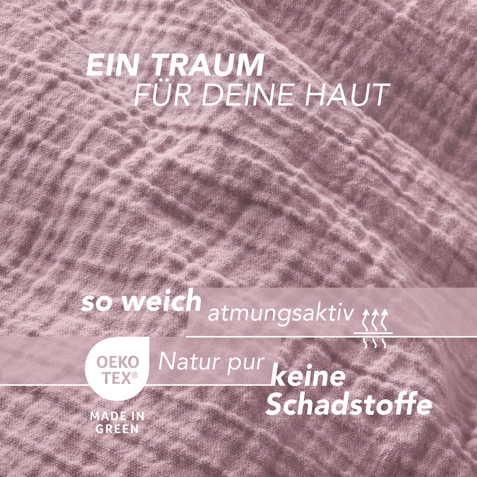 Musselin Bettwäsche Sets - Anthrazit / 2x135x200 + 2x40x80 cm Pure Label