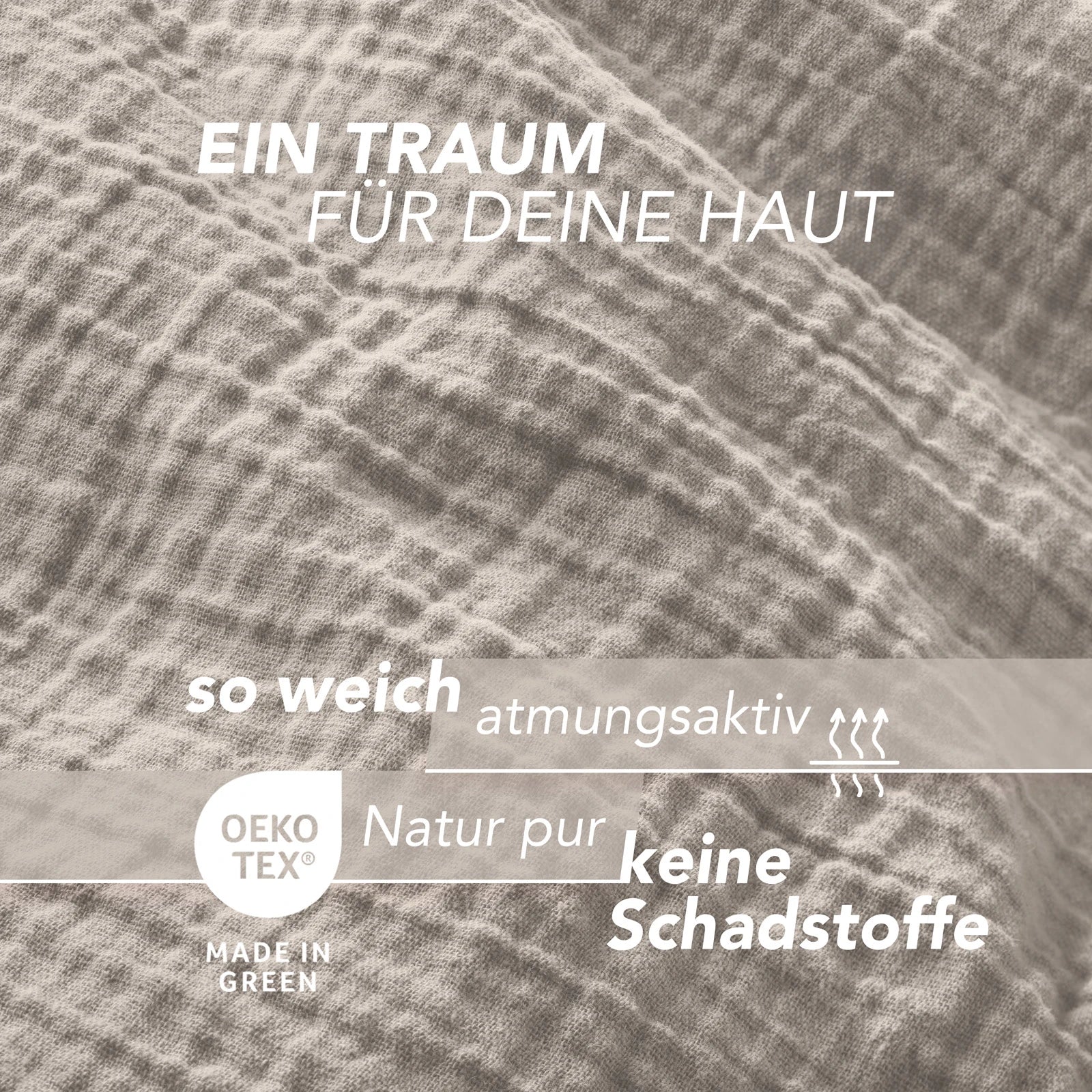 Musselin Bettwäsche Sets - Anthrazit / 2x135x200 + 2x40x80 cm Pure Label