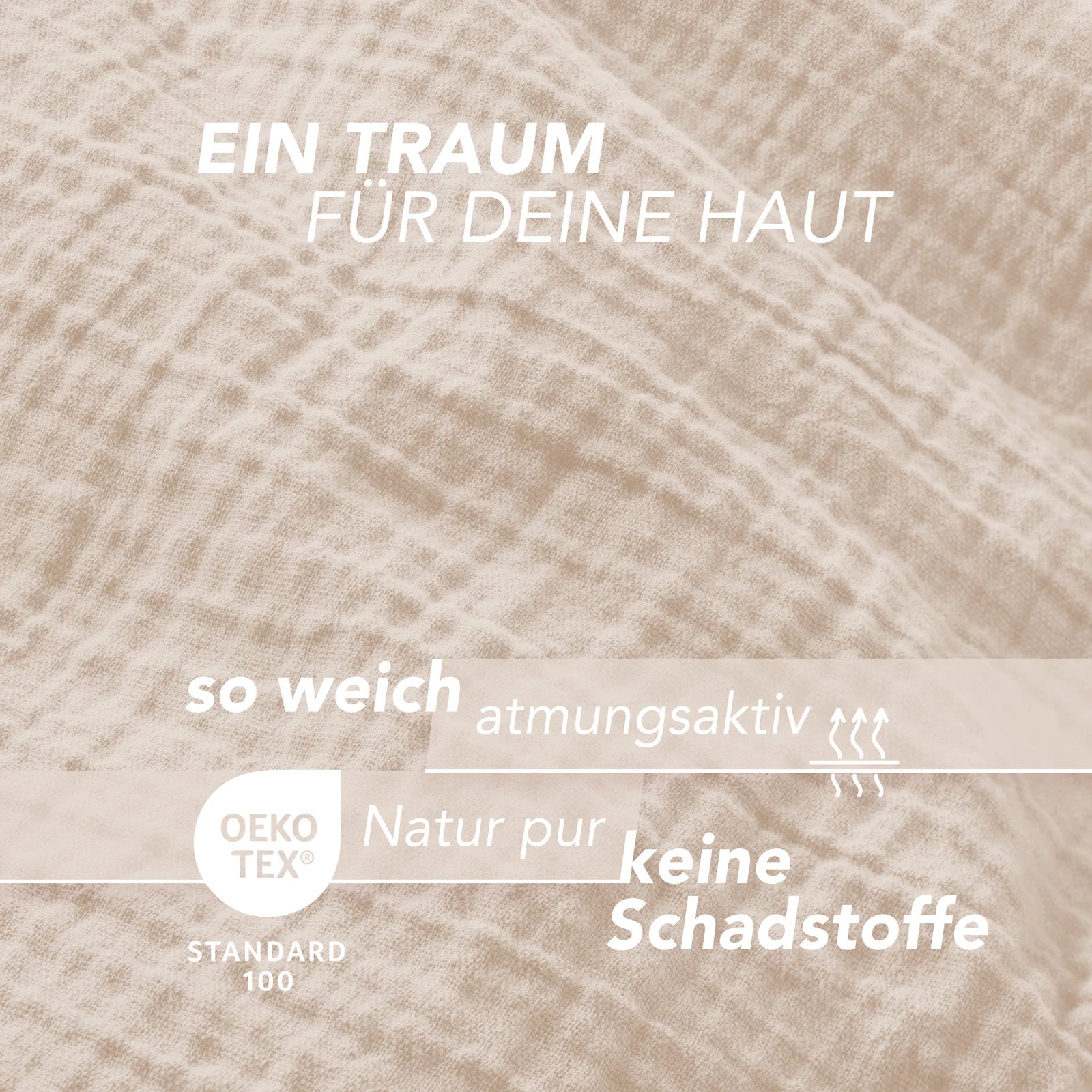 Musselin Bettwäsche Sets - Anthrazit / 2x135x200 + 2x40x80 cm Pure Label