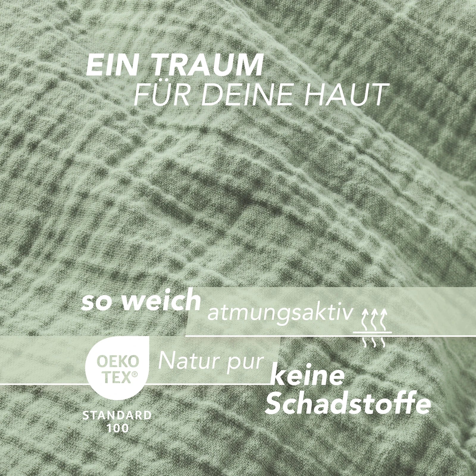 Musselin Bettwäsche Sets - Anthrazit / 2x135x200 + 2x40x80 cm Pure Label