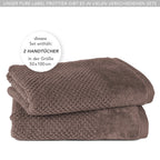 Handtücher "Popcorn" - Anthrazit / 2x 50x100cm Pure Label
