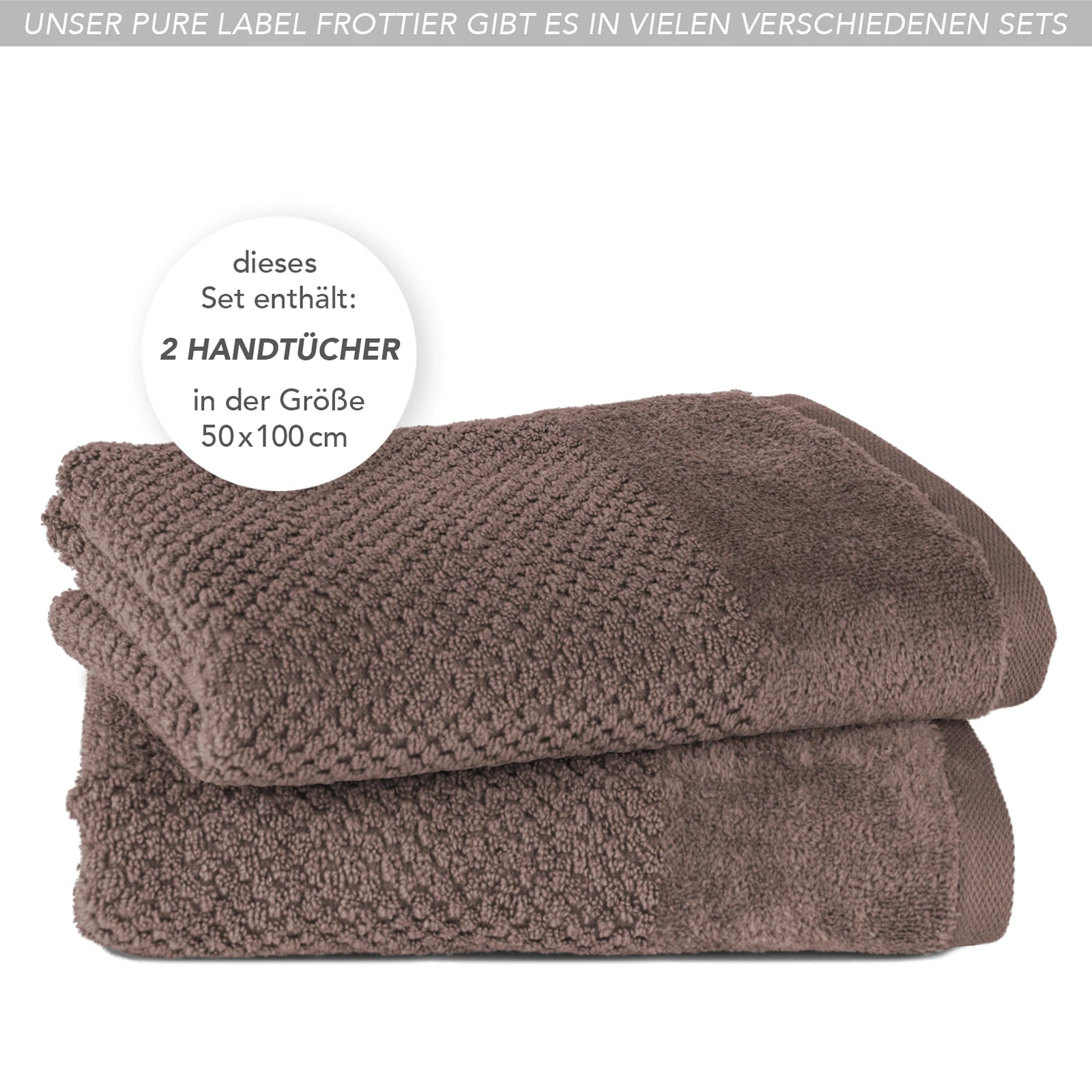 Handtücher "Popcorn" - Anthrazit / 2x 50x100cm Pure Label