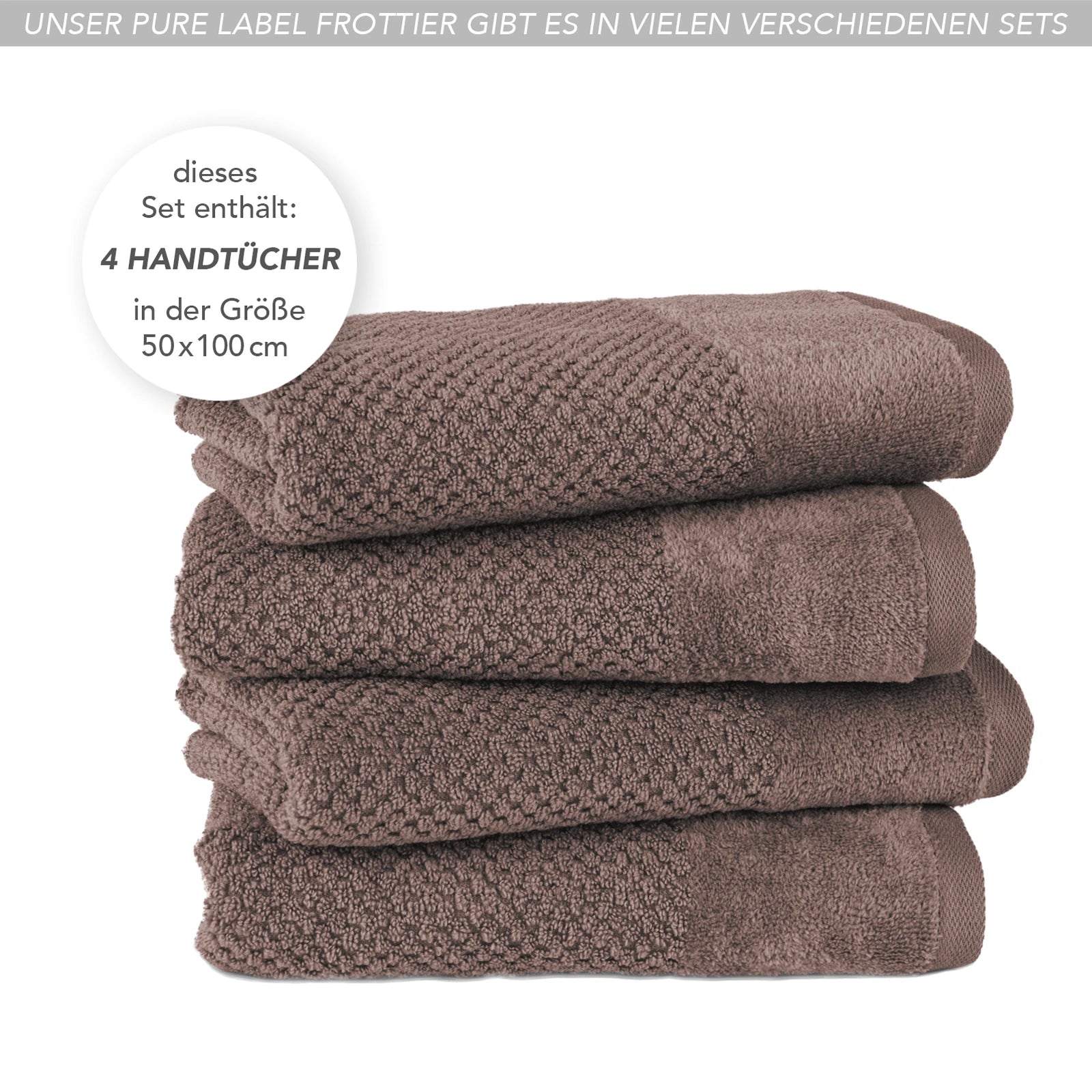 Handtücher "Popcorn" - Anthrazit / 2x 50x100cm Pure Label