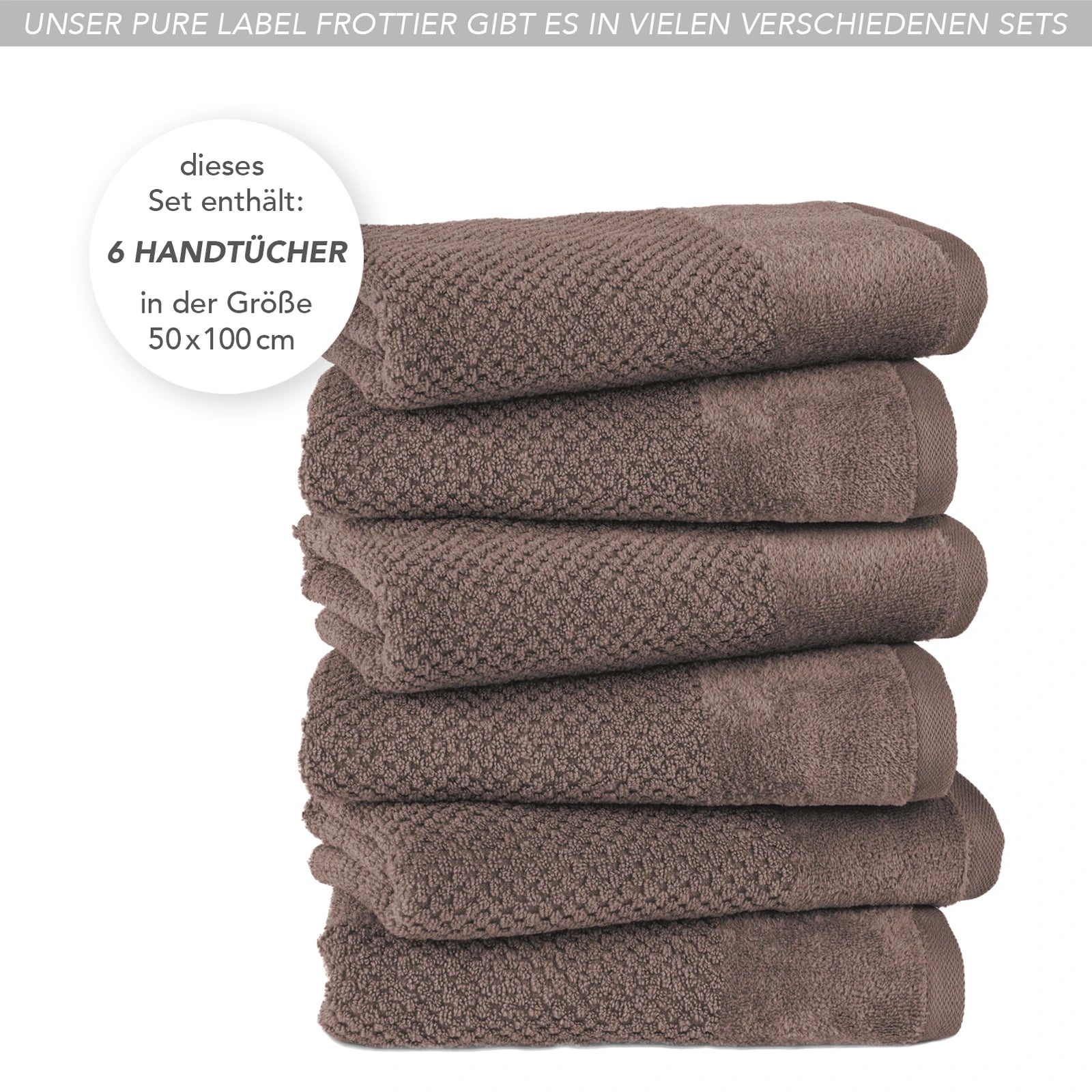 Handtücher "Popcorn" - Anthrazit / 2x 50x100cm Pure Label