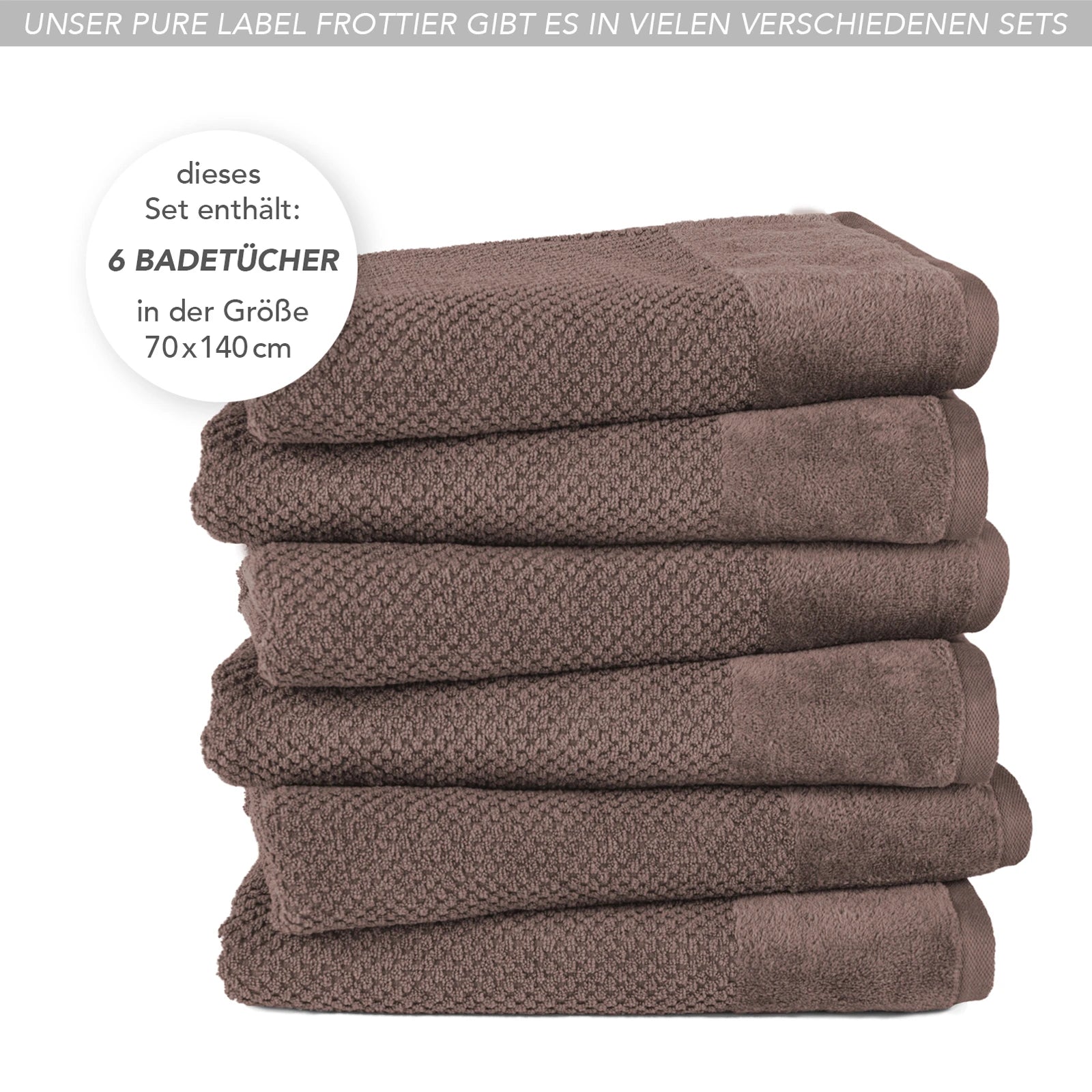 Duschtücher "Popcorn" - Anthrazit / 2x 70x140cm Pure Label
