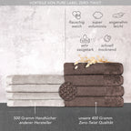 Handtuch Sets "Popcorn" - Anthrazit / 2x50x100 + 2x70x140 cm Pure Label