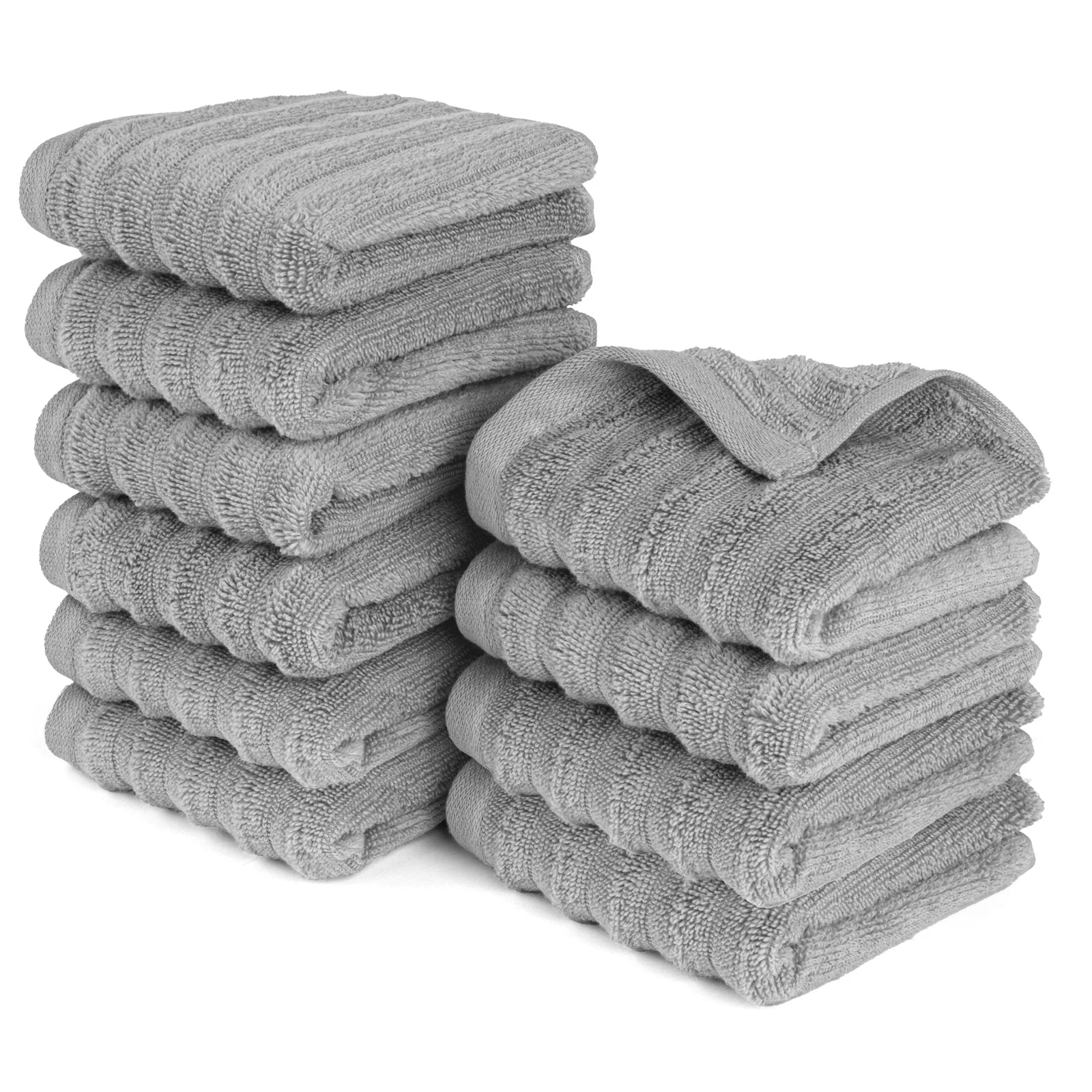 Gästehandtuch "Waves" - Dunkelgrau / 10x 30x50cm Pure Label