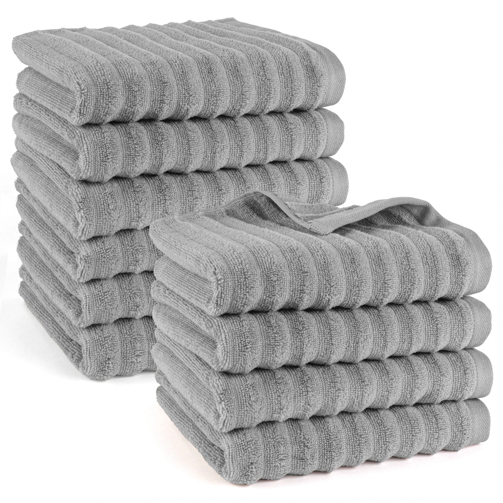 Handtuch "Waves" - Dunkelgrau / 10x 50x100cm Pure Label