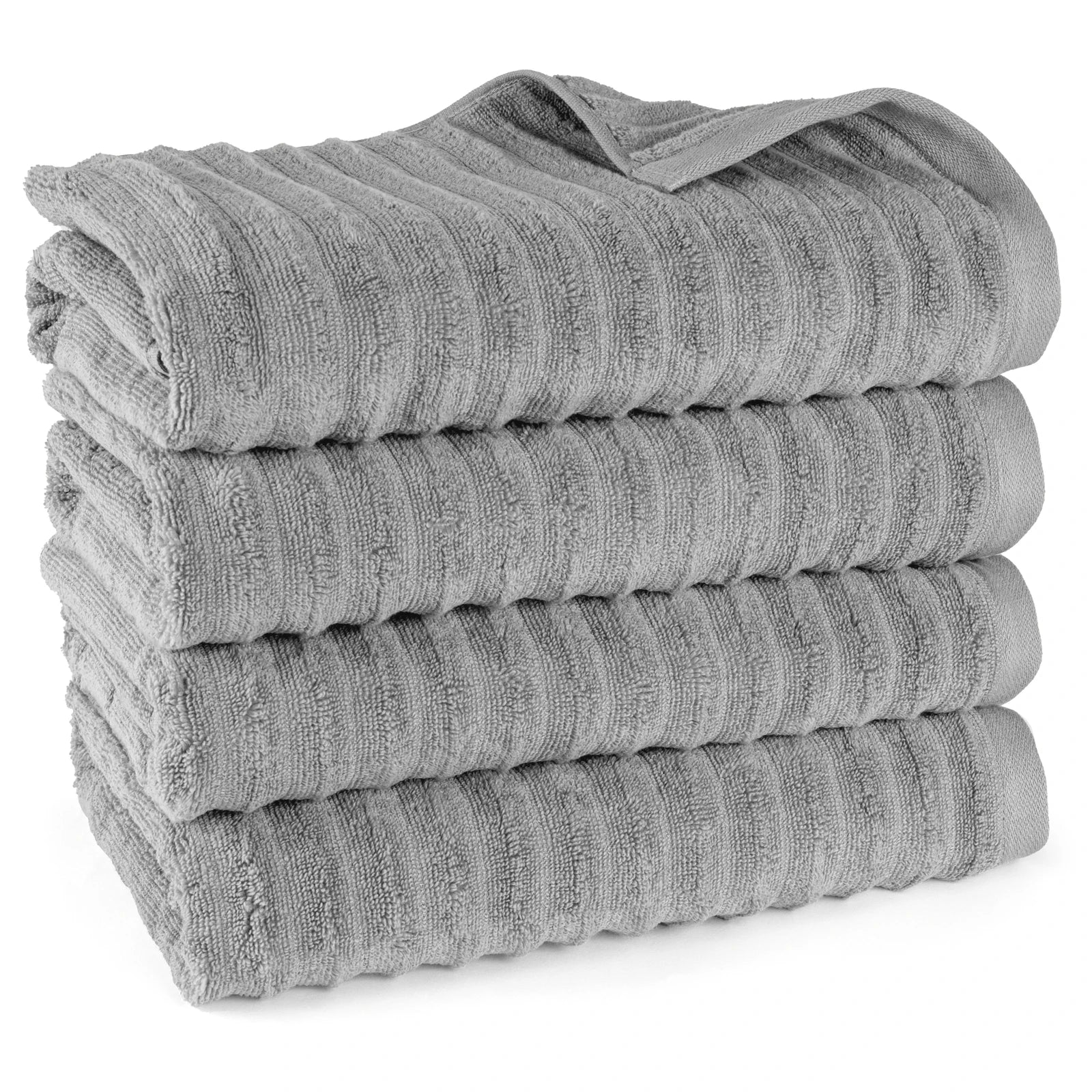 Duschtuch "Waves" - Dunkelgrau / 4x 70x140cm Pure Label