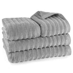 Handtuch Sets "Waves" - Dunkelgrau / 2x50x100 + 2x70x140 cm Pure Label
