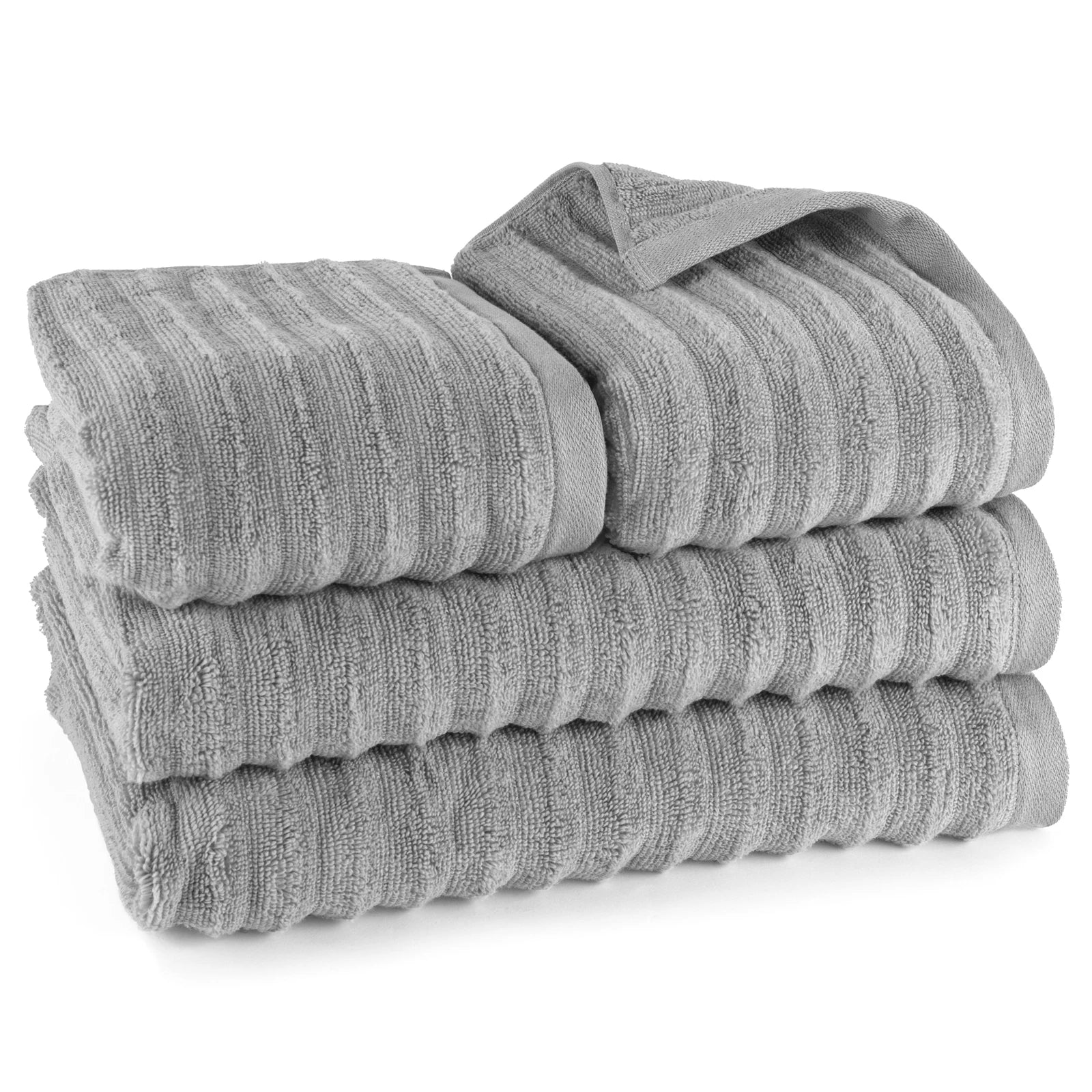 Handtuch Sets "Waves" - Dunkelgrau / 2x50x100 + 2x70x140 cm Pure Label