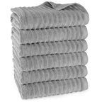 Duschtuch "Waves" - Dunkelgrau / 6x 70x140cm Pure Label