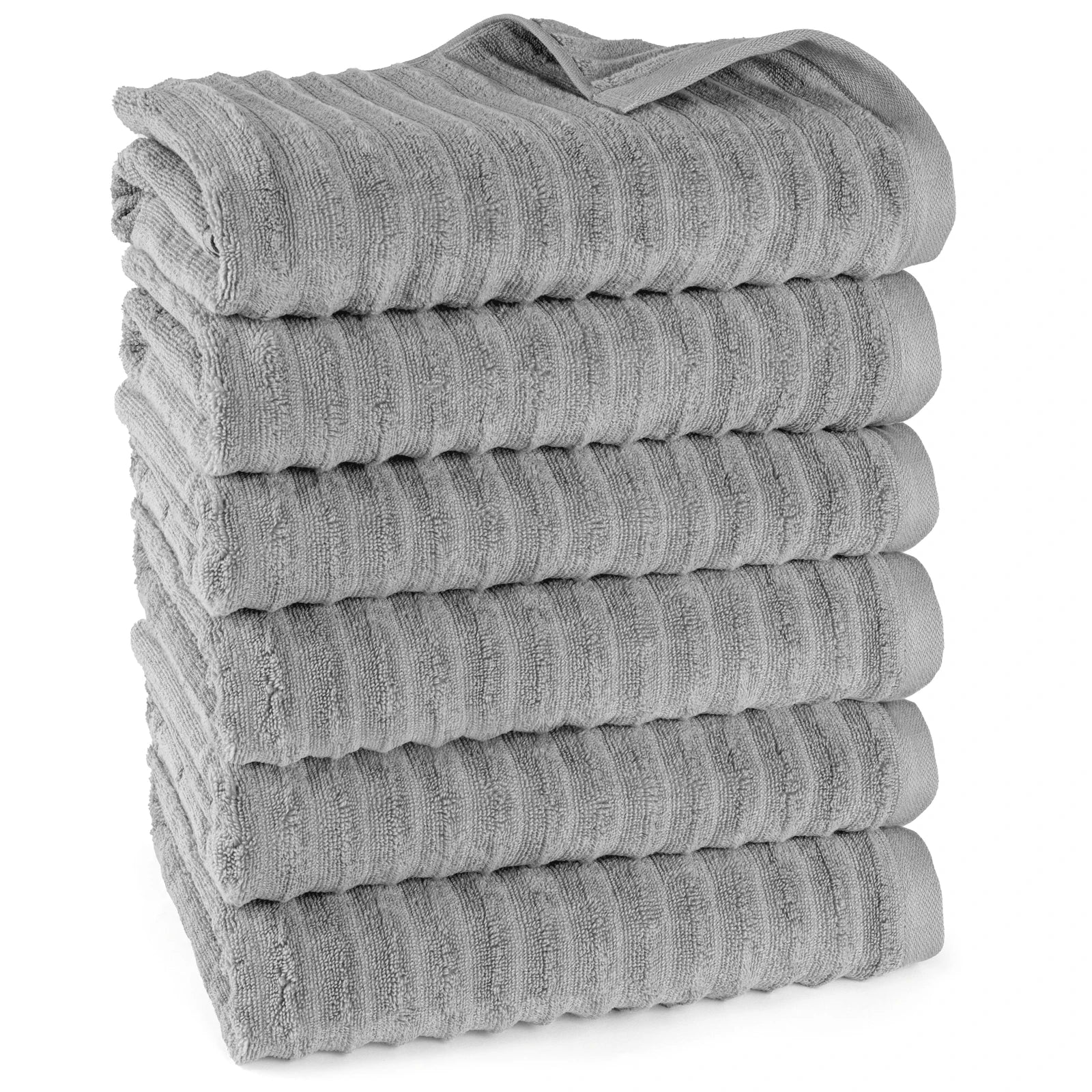Duschtuch "Waves" - Dunkelgrau / 6x 70x140cm Pure Label