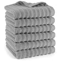 Handtuch "Waves" - Dunkelgrau / 6x 50x100cm Pure Label