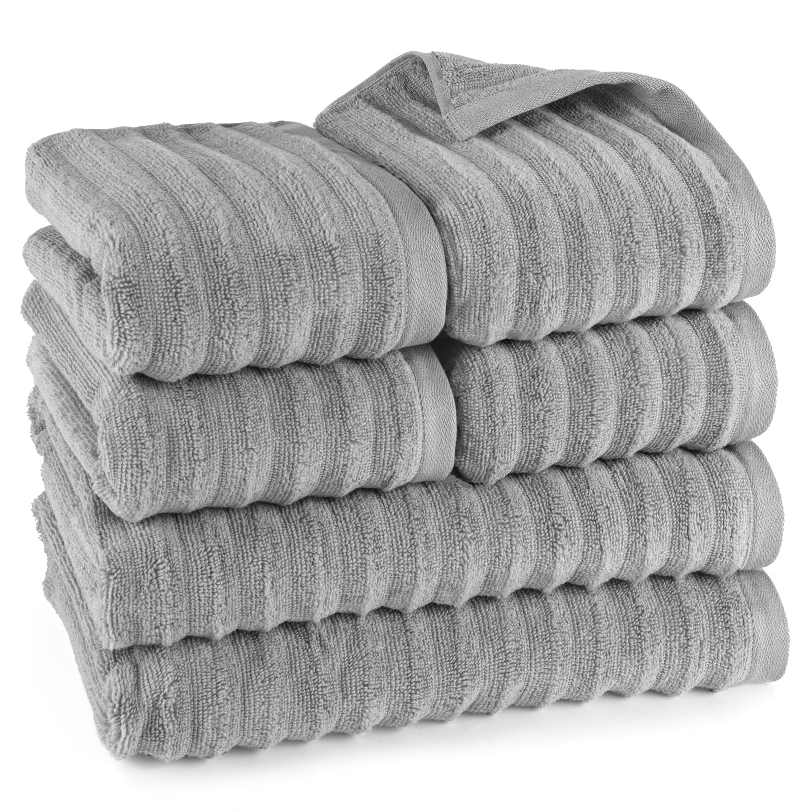 Handtuch Sets "Waves" - Dunkelgrau / 4x50x100 + 2x70x140 cm Pure Label