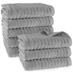 Duschtuch "Waves" - Dunkelgrau / 8x 70x140cm Pure Label