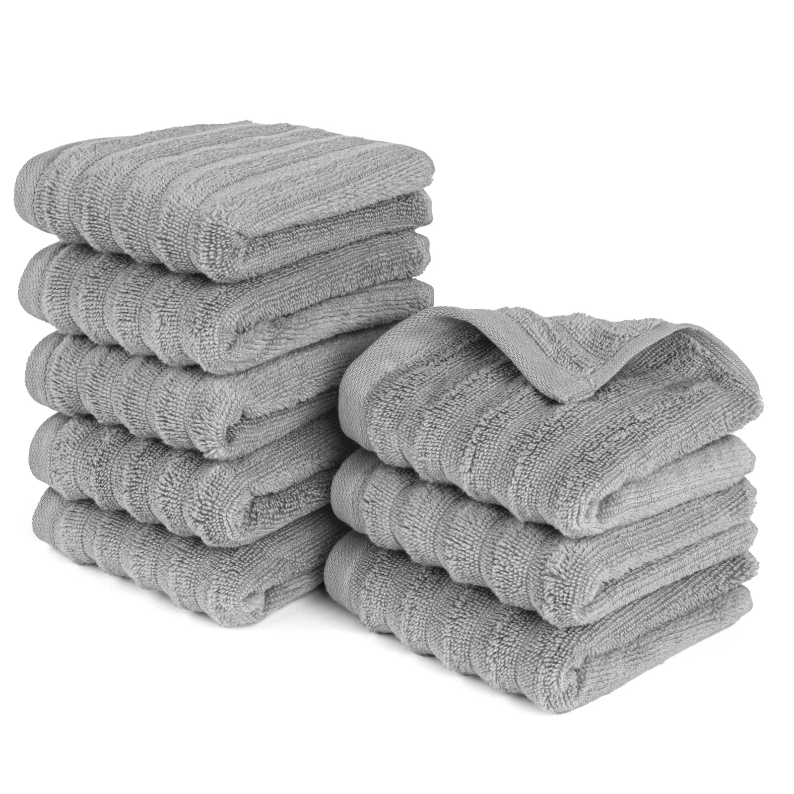 Gästehandtuch "Waves" - Dunkelgrau / 8x 30x50cm Pure Label