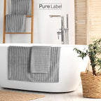 Duschtuch "Waves" - Anthrazit / 2x 70x140cm Pure Label