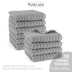 Handtuch "Waves" - Anthrazit / 4x 50x100cm Pure Label