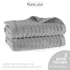 Duschtuch "Waves" - Anthrazit / 2x 70x140cm Pure Label