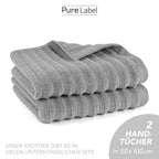 Handtuch "Waves" - Anthrazit / 4x 50x100cm Pure Label