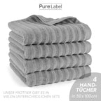 Handtuch "Waves" - Anthrazit / 4x 50x100cm Pure Label
