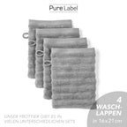 Waschlappen "Waves" - Anthrazit / 4x 16x21cm Pure Label