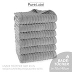 Duschtuch "Waves" - Anthrazit / 2x 70x140cm Pure Label