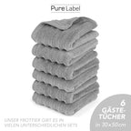 Gästehandtuch "Waves" - Anthrazit / 10x 30x50cm Pure Label