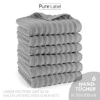 Handtuch "Waves" - Anthrazit / 4x 50x100cm Pure Label