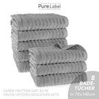 Duschtuch "Waves" - Anthrazit / 2x 70x140cm Pure Label
