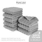 Gästehandtuch "Waves" - Anthrazit / 10x 30x50cm Pure Label