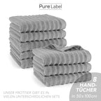 Handtuch "Waves" - Anthrazit / 4x 50x100cm Pure Label