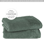Handtücher "Popcorn" - Anthrazit / 2x 50x100cm Pure Label