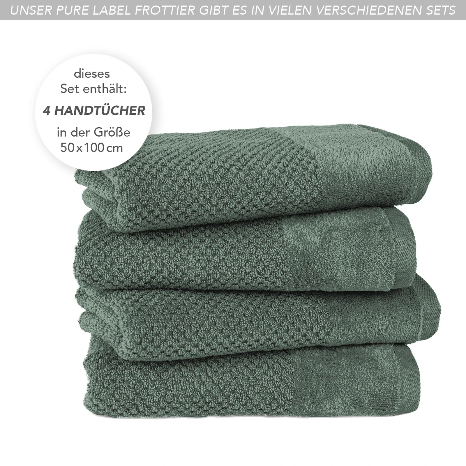 Handtücher "Popcorn" - Anthrazit / 2x 50x100cm Pure Label