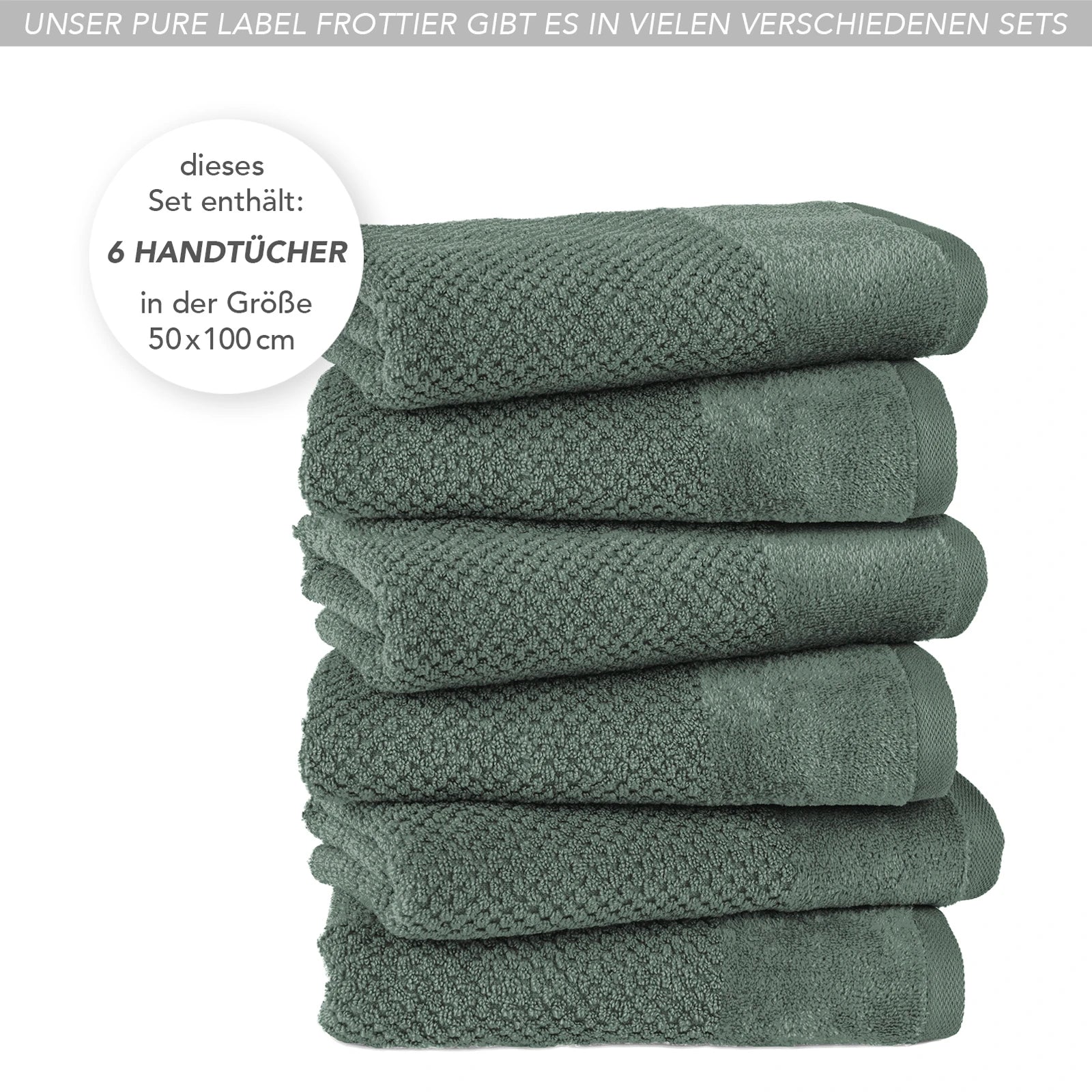 Handtücher "Popcorn" - Anthrazit / 2x 50x100cm Pure Label