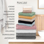 Duschtuch "Waves" - Anthrazit / 2x 70x140cm Pure Label