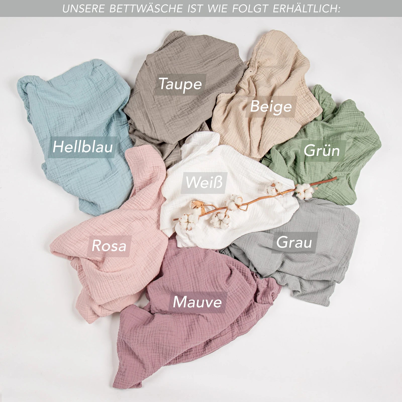 Musselin Bettwäsche Sets - Anthrazit / 2x135x200 + 2x40x80 cm Pure Label