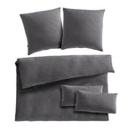 Musselin Bettwäsche Doppelbett - Anthrazit / 200x200 + 2x80x80 + 2x40x80 cm Pure Label