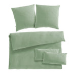 Musselin Bettwäsche Doppelbett - Salbeigrün / 200x200 + 2x80x80 + 2x40x80 cm Pure Label