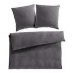 Musselin Bettwäsche Doppelbett - Anthrazit / 200x200 + 2x80x80 cm Pure Label